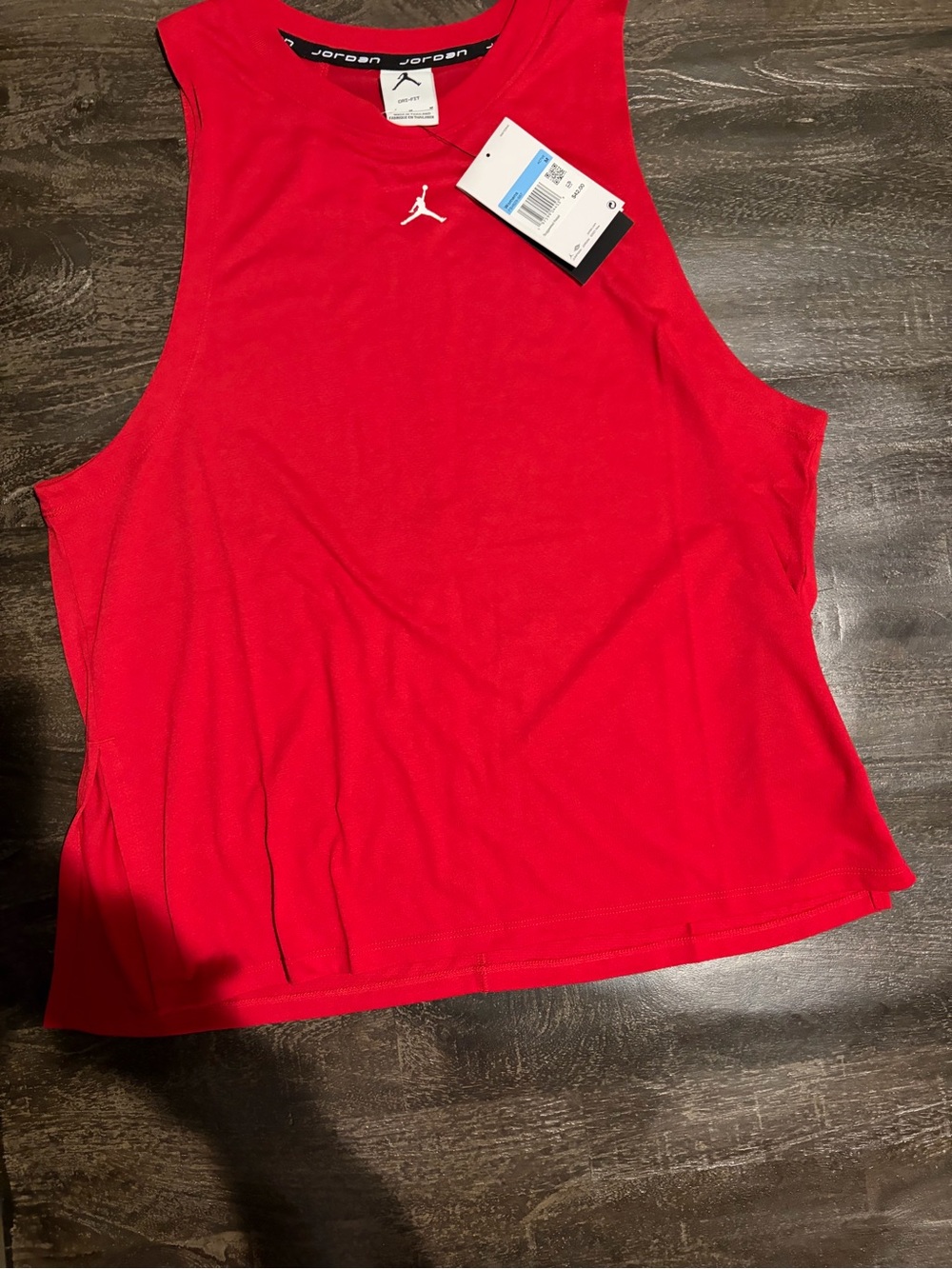 Jordan Women's Red Sleeveless Crop Tank with Jumpman